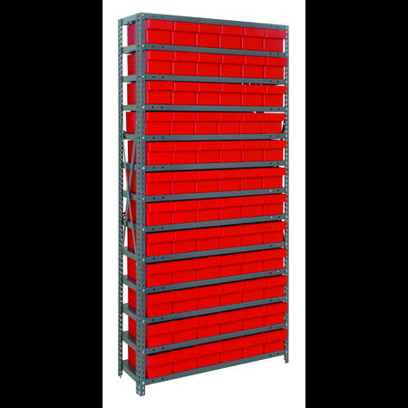 QUANTUM STORAGE SYSTEMS Steel Shelving with plastic bins 1275-601RD